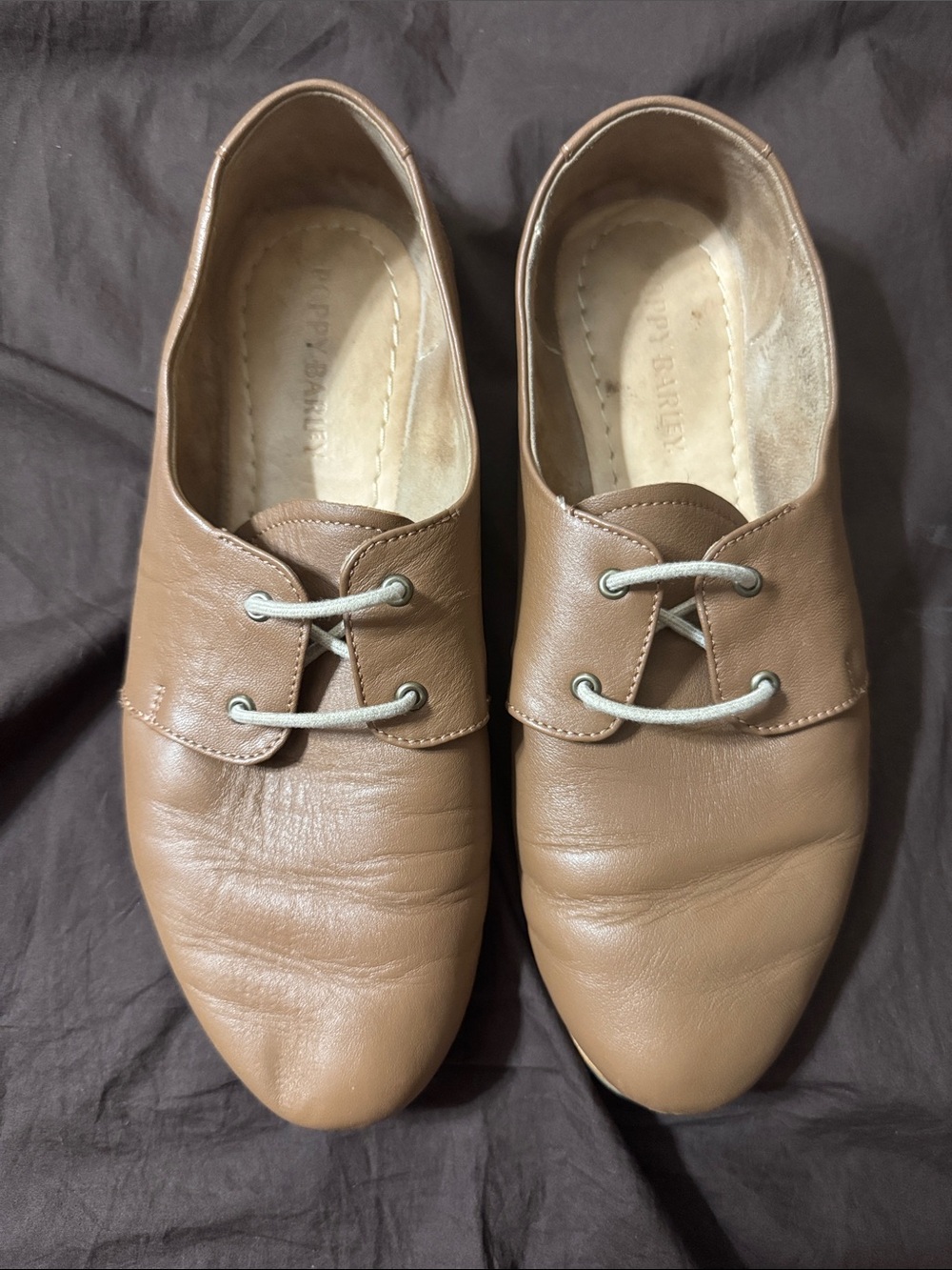 Poppy Barley The Eyelet Oxford Brown Leather Women's Lace-Up Flats